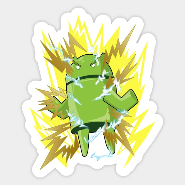 Super Saiyan Android Bot Sticker by FungibleDesign